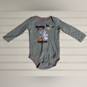 Koala Kids Baby Halloween Bodysuit Gray 6 Months Mummy Loves Me Long Sleeve Snap